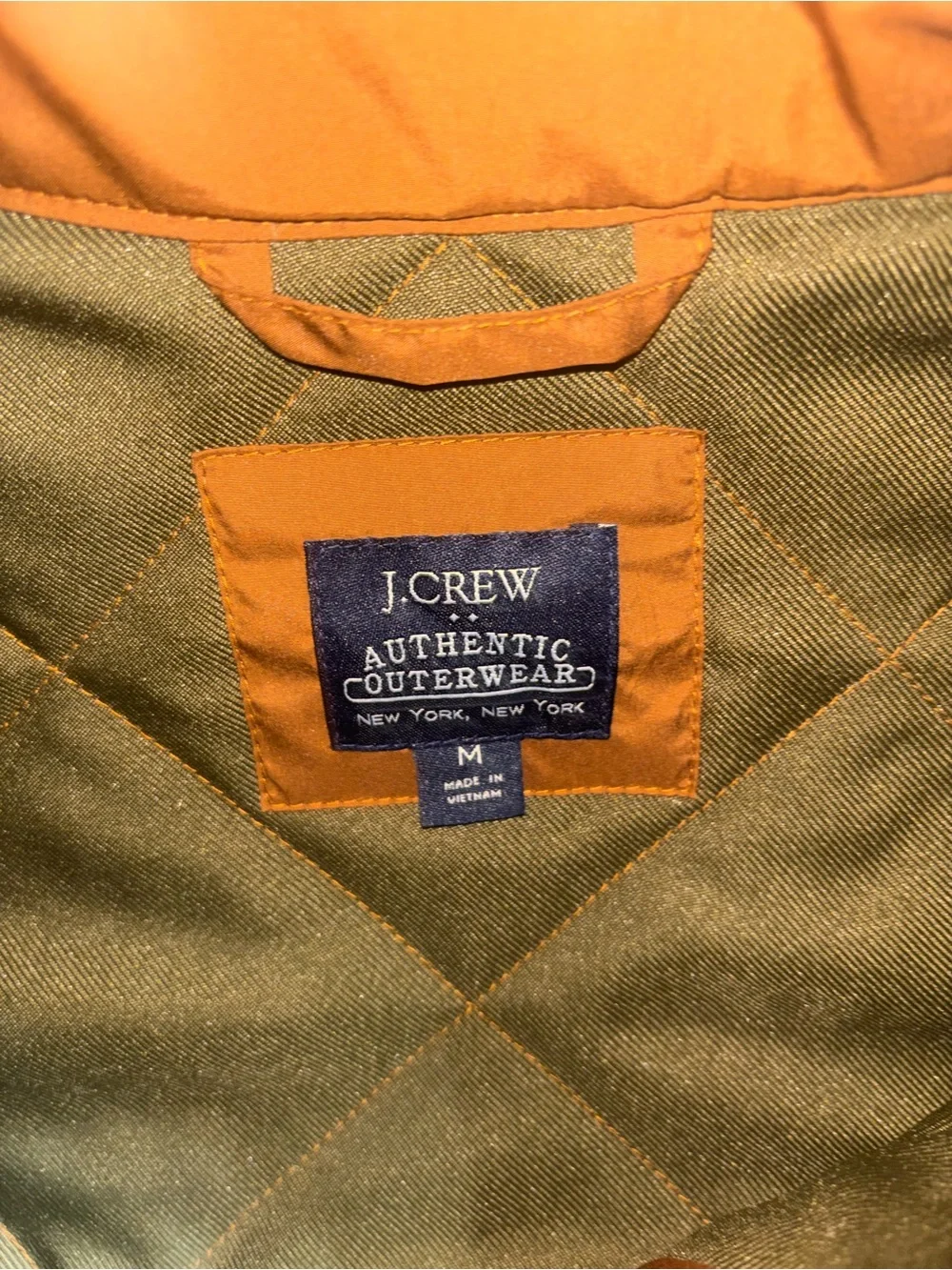 J.Crew Authentic Outerwear Men’s Quilted Vest Rust Brown Olive Size M